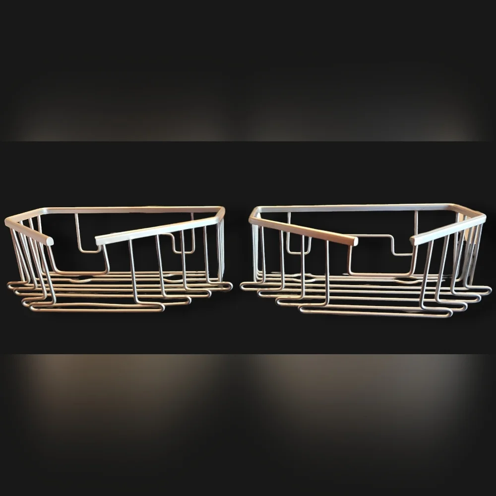 Corner Shower Baskets in Silver